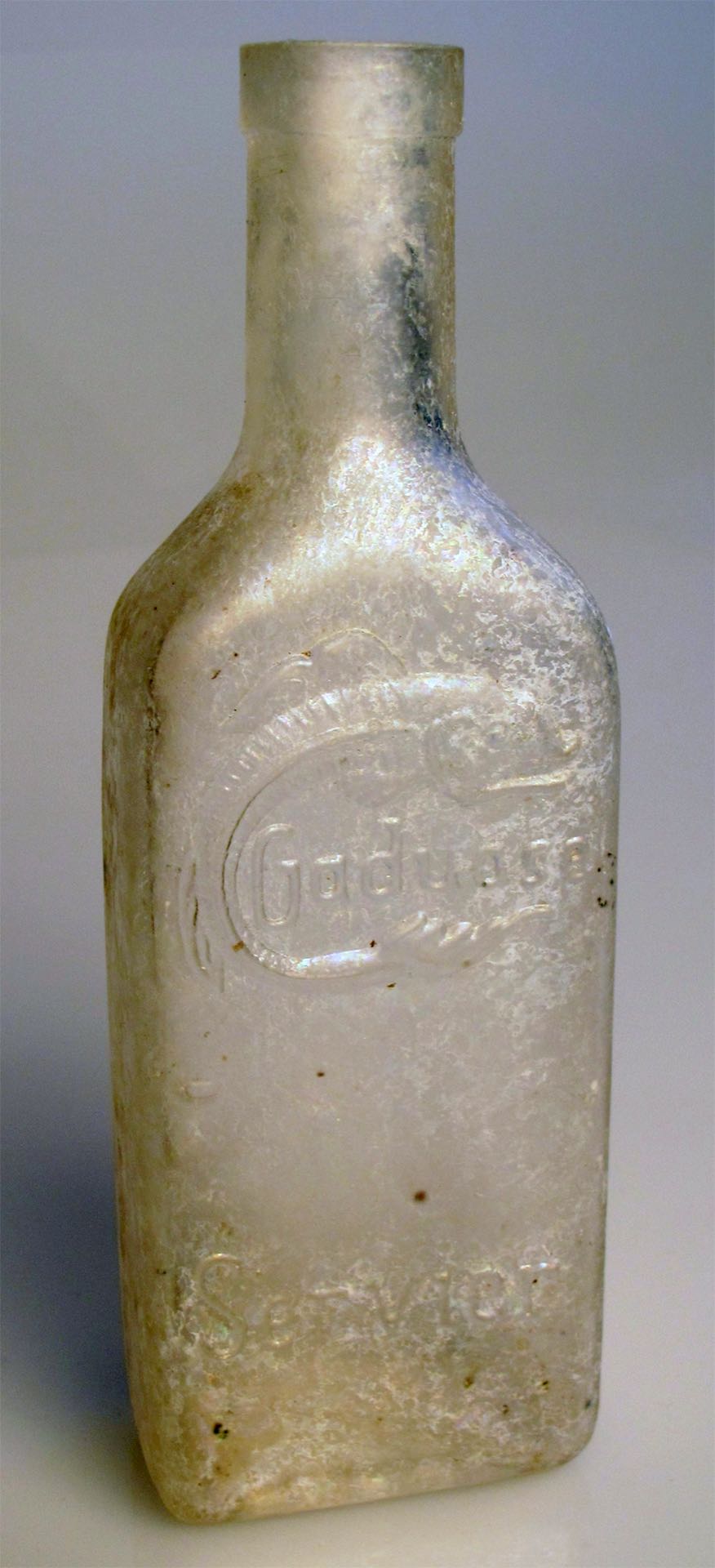 Flacon Gaduase Servier, France, 1re moitié du 20e siècle